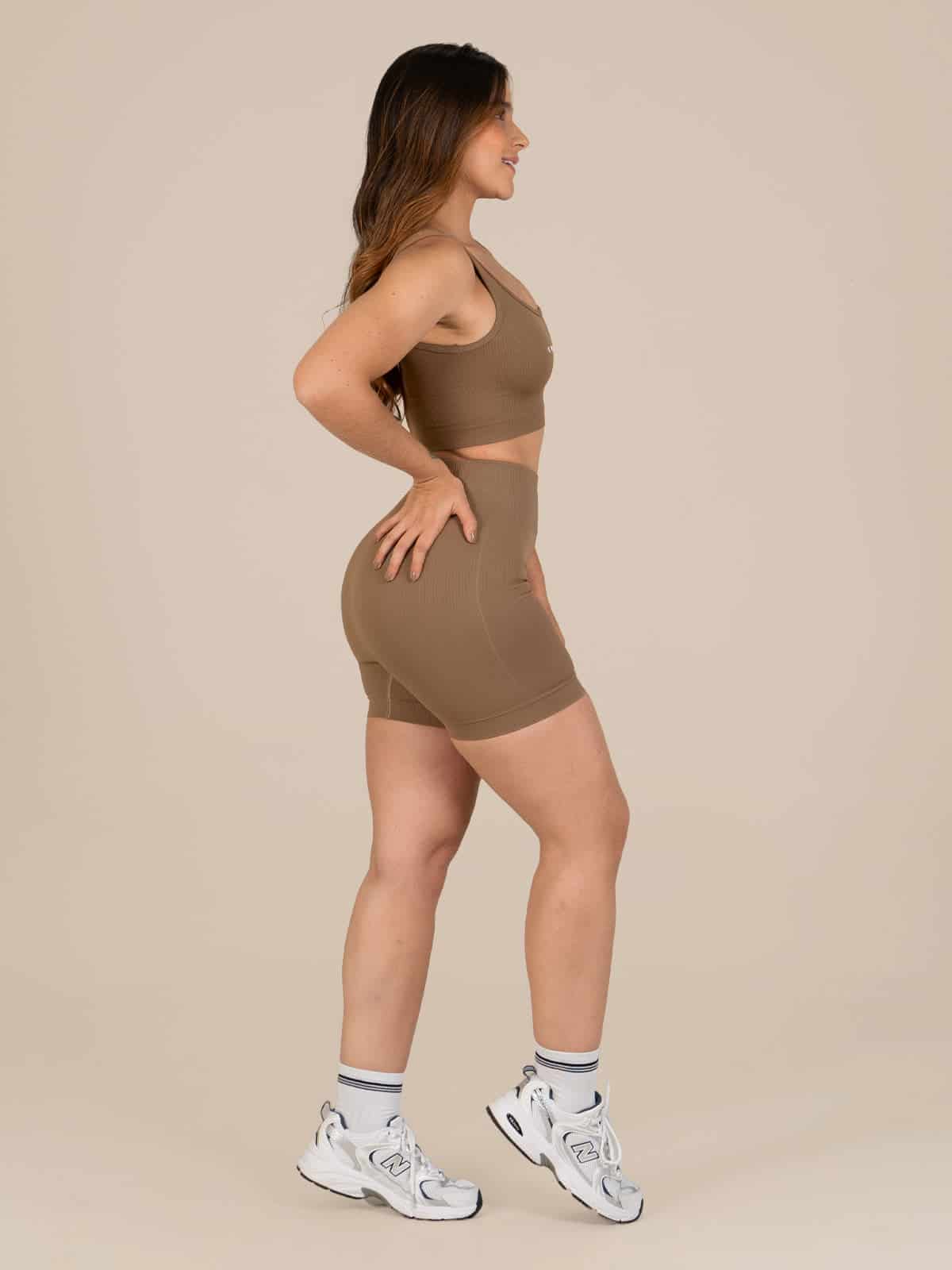Ela short set seamless cafe claro - miniatura 4