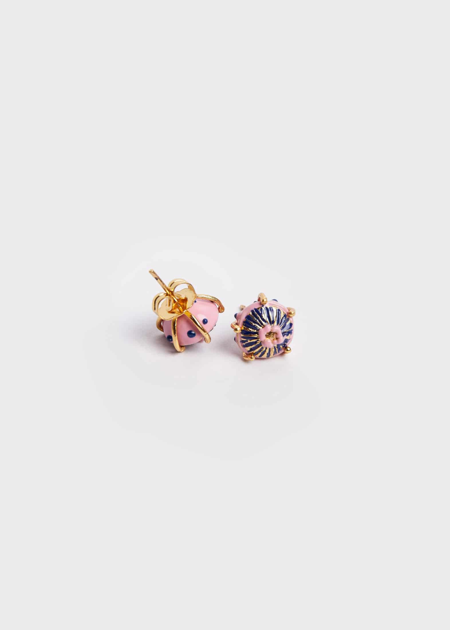 Aretes mini sombrerito azul rosa - miniatura 1