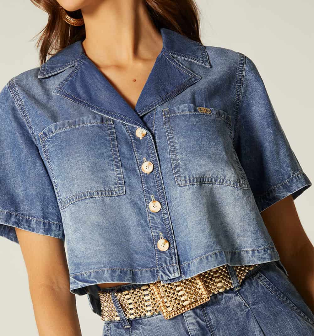 Blusa boxy  manga corta - miniatura 3