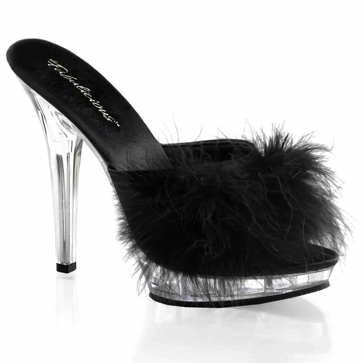 Sandalias Mules de Plumas Negras - miniatura 1
