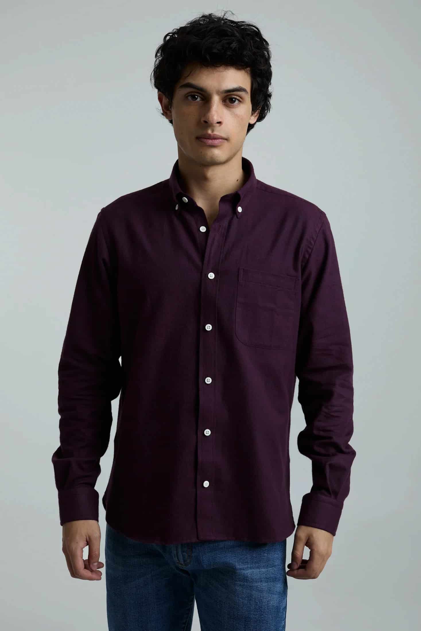 Camisa twill vinotinto - miniatura 9