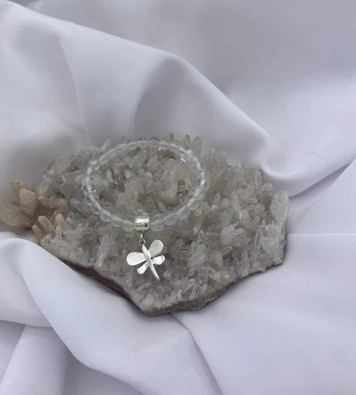 Pulsera Cuarzo Transparente dije Libélula M - miniatura 1