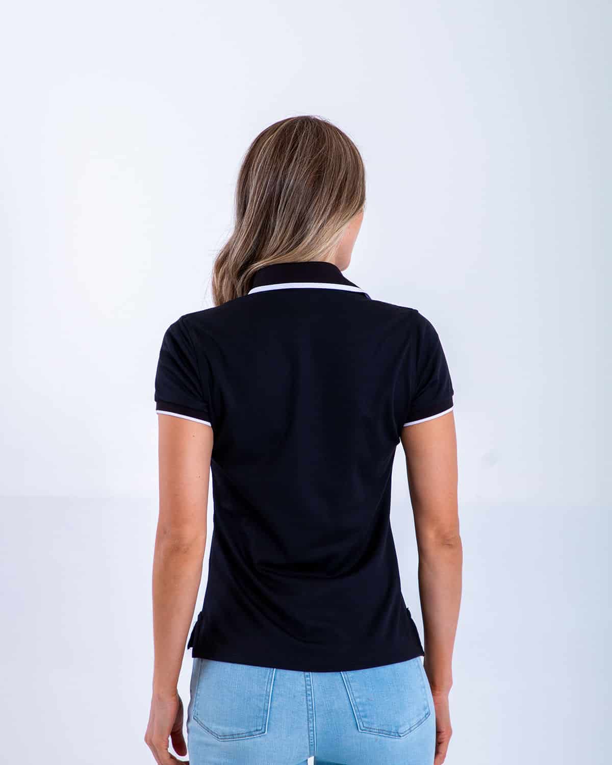 Polo slim negra para mujer - miniatura 3
