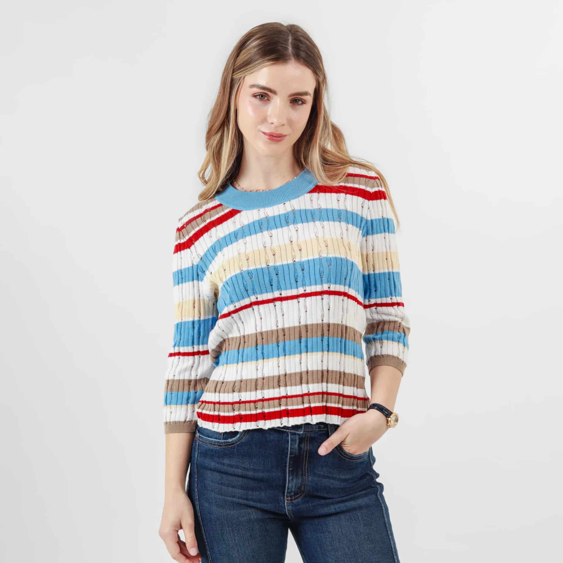Sweater Cuello Redondo Manga Al Codo - miniatura 13