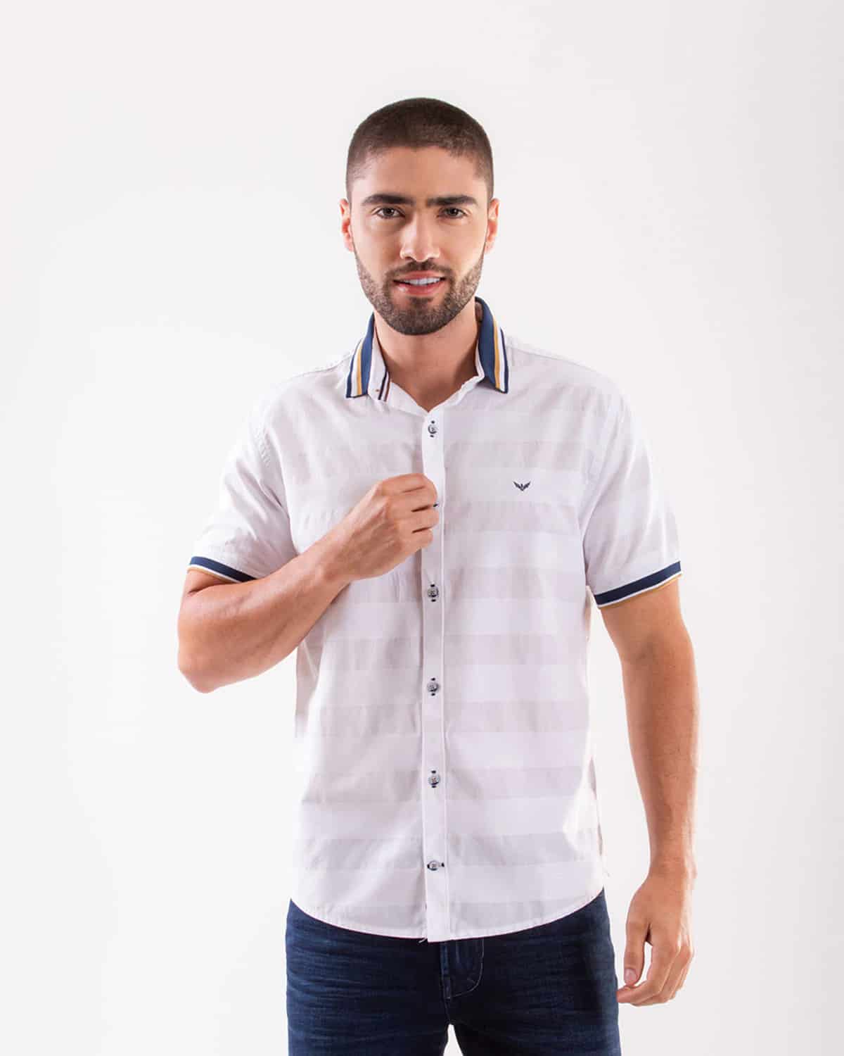 Camisa blanca manga corta para hombre - miniatura 26