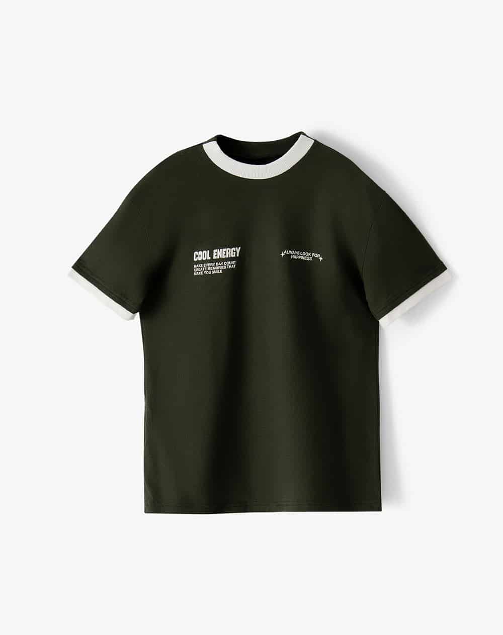 Camiseta regular manga corta verde niño - miniatura 1