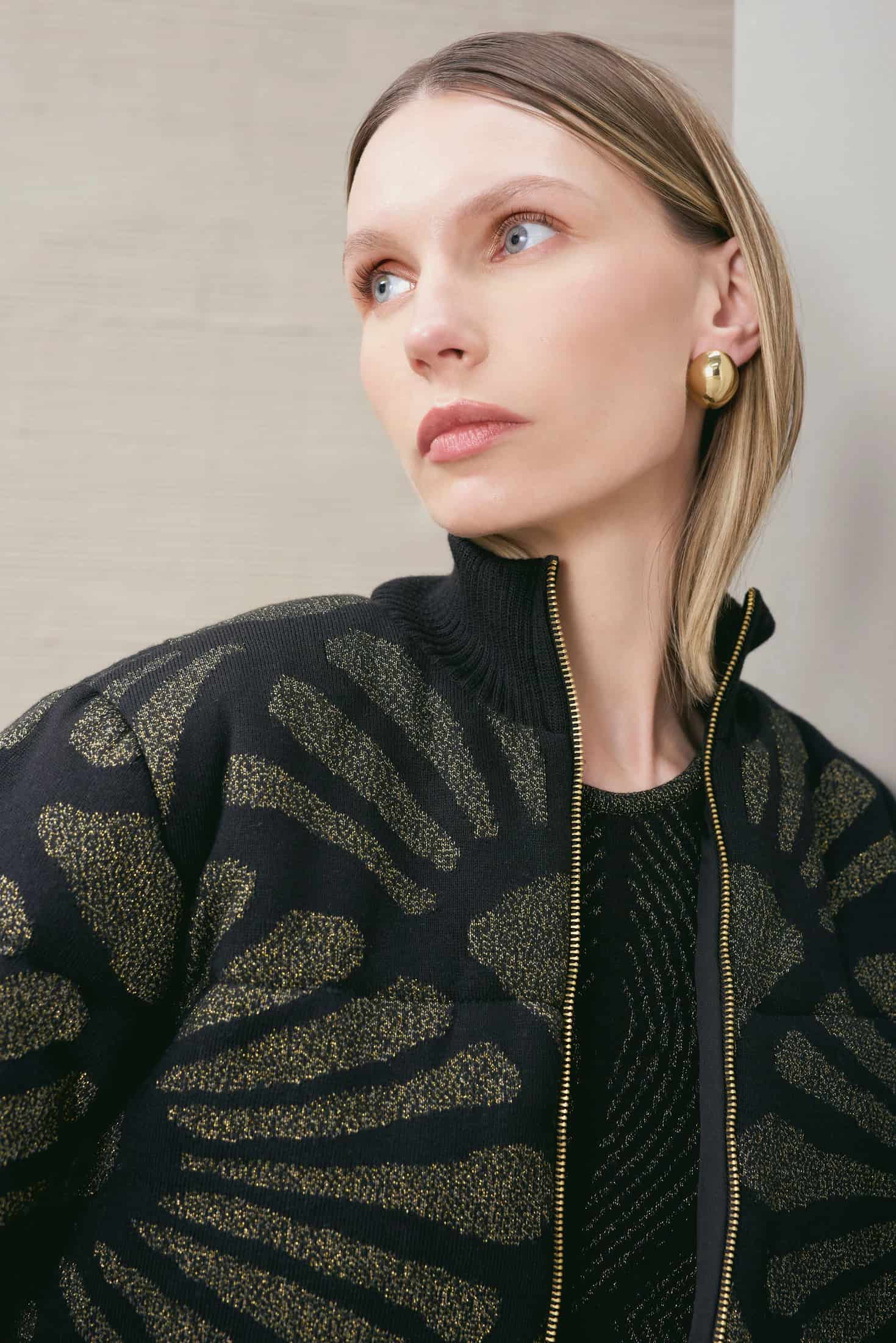 Bomber Jacket Venus Negro-Dorado - miniatura 3