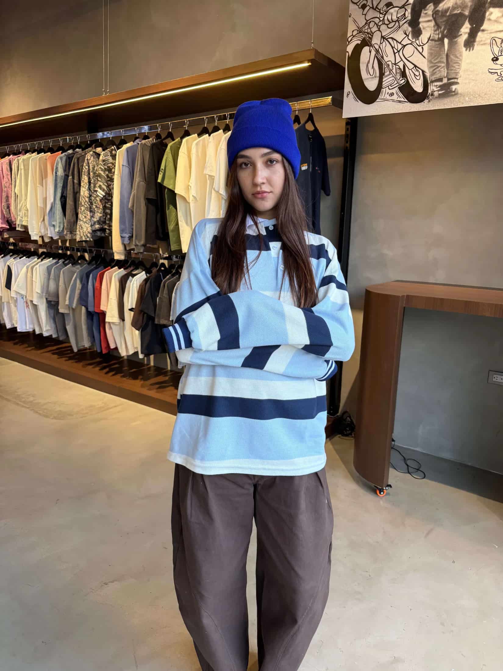 Hoodie Polo Merci Azul - miniatura 7