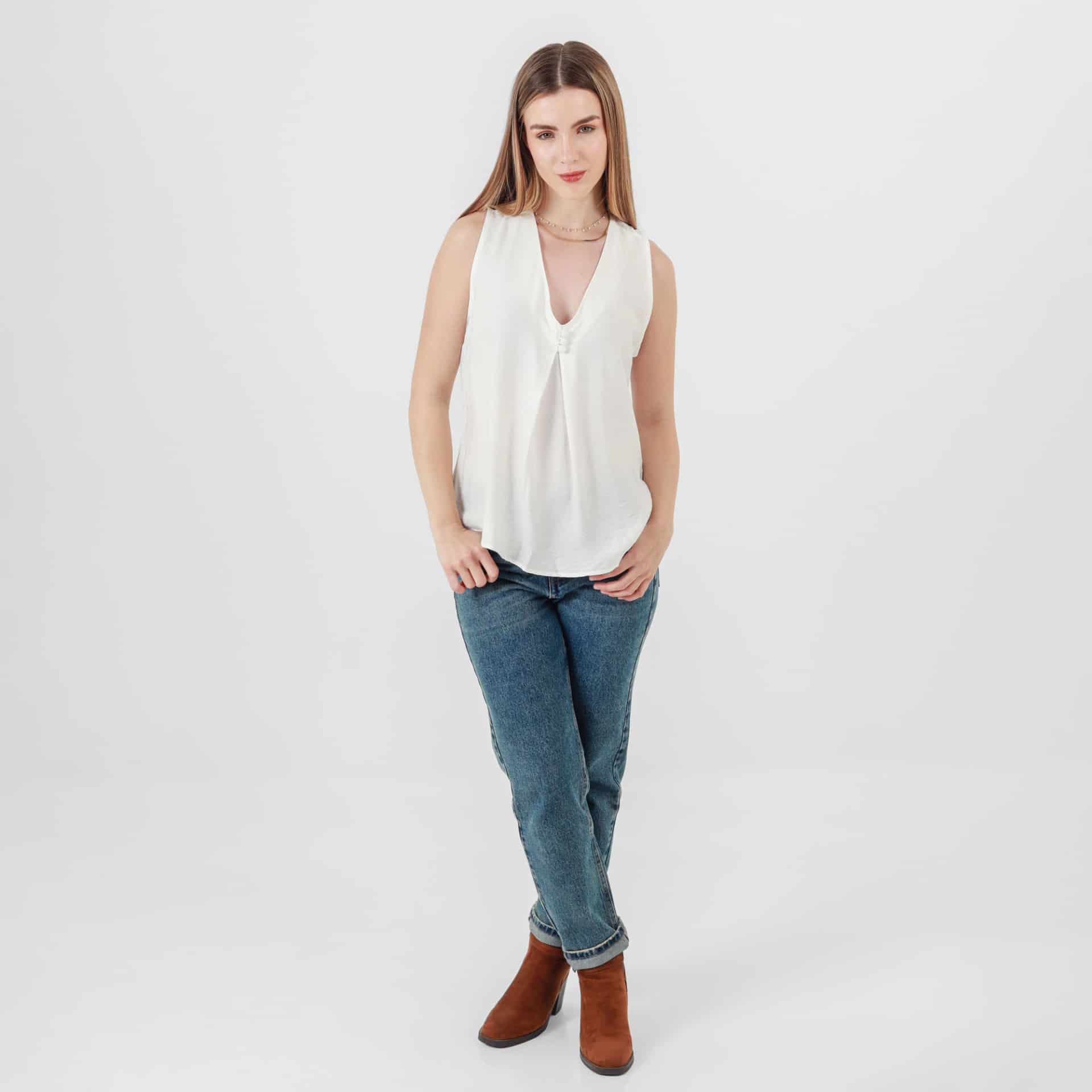 Blusa Cuello V Manga Sisa - miniatura 6