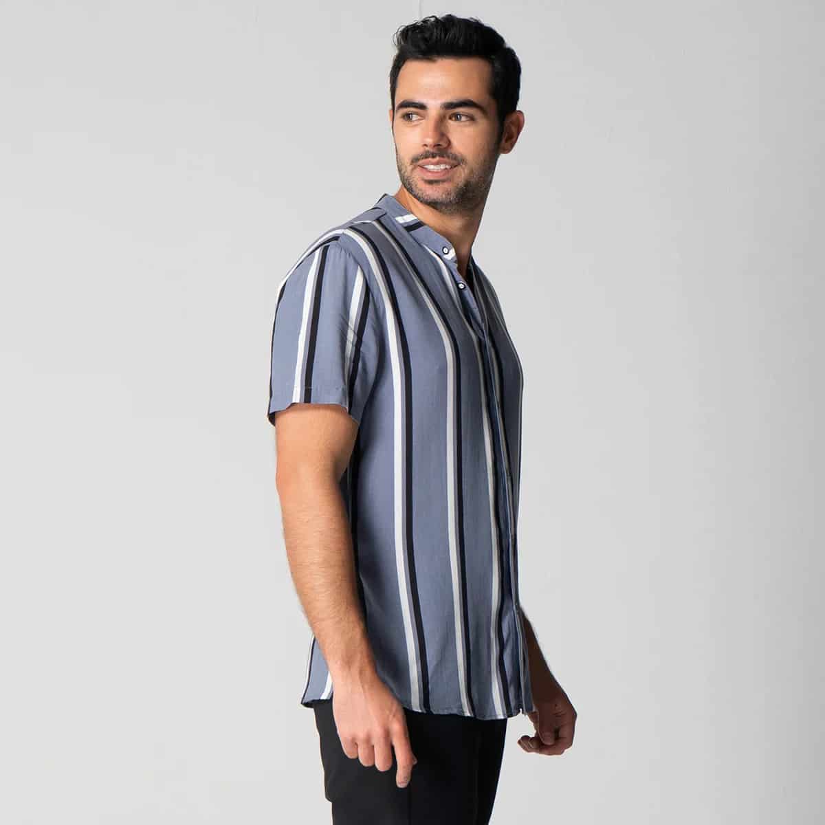 Camisa Rallas Manga Corta Slim Garnica - miniatura 9
