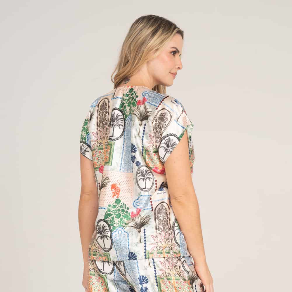 Camisa Satin con Estampado Lotto Blanco. - miniatura 2