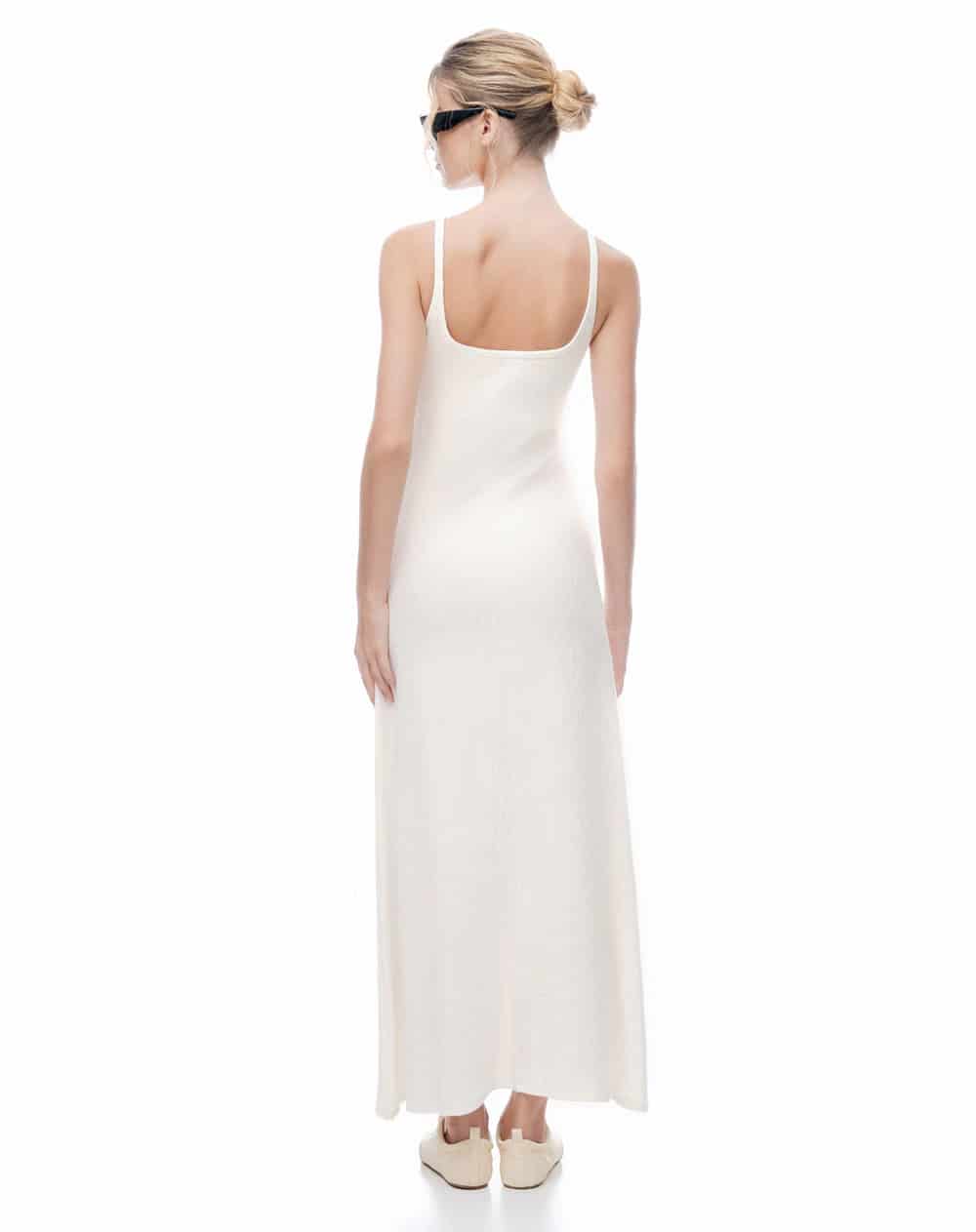 Vestido largo blanco mujer - miniatura 2