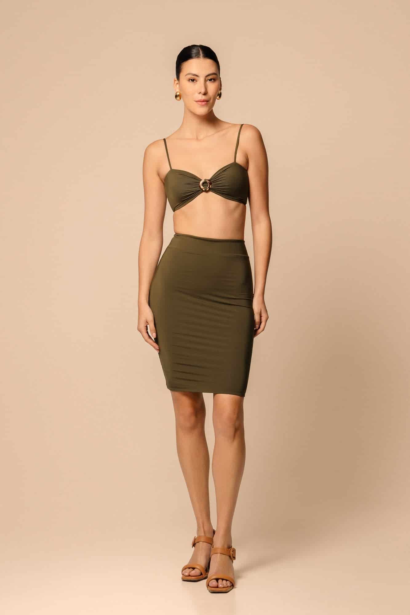 KATIA SKIRT / Verde Oliva - miniatura 2