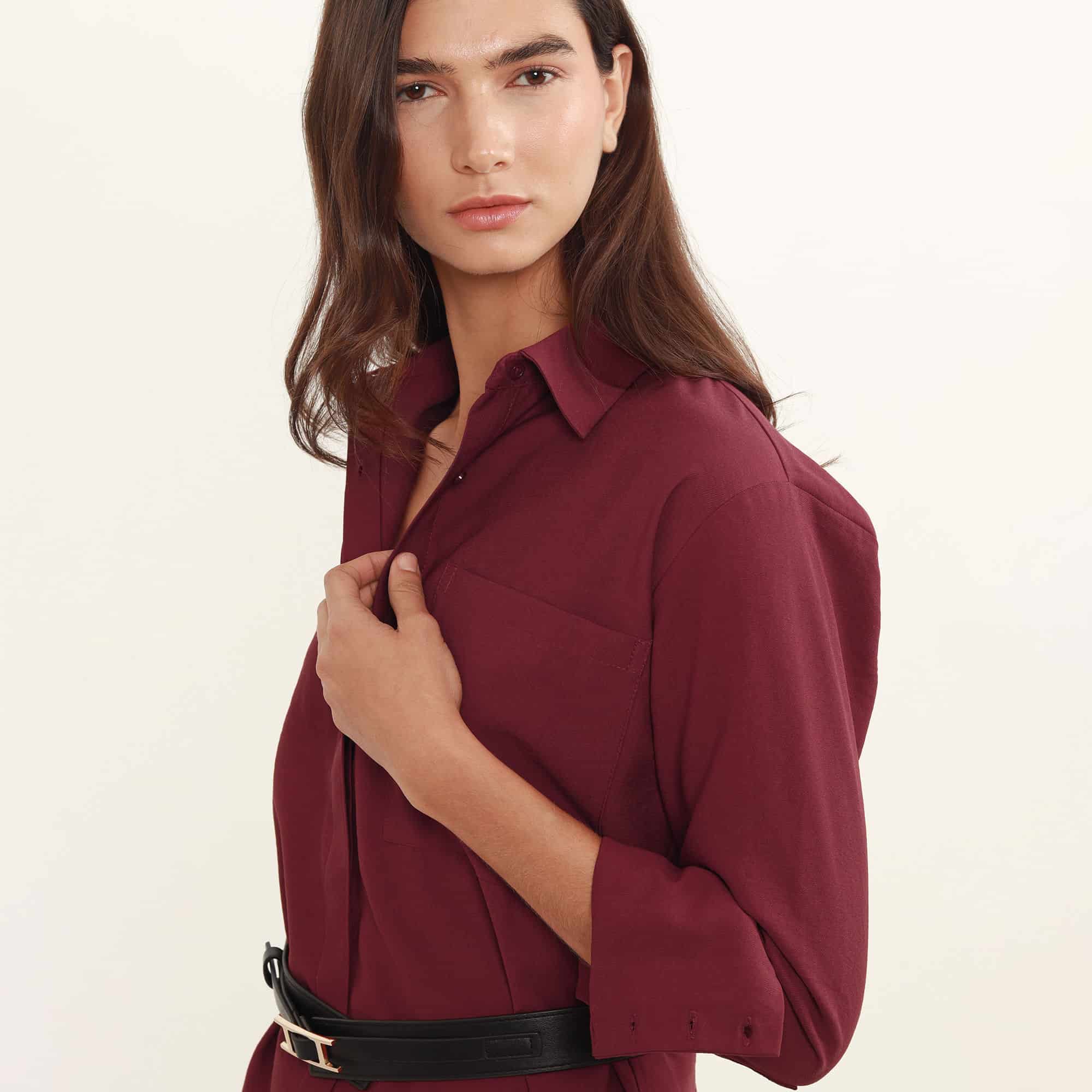 Camisa Cuello V Manga Larga - miniatura 1