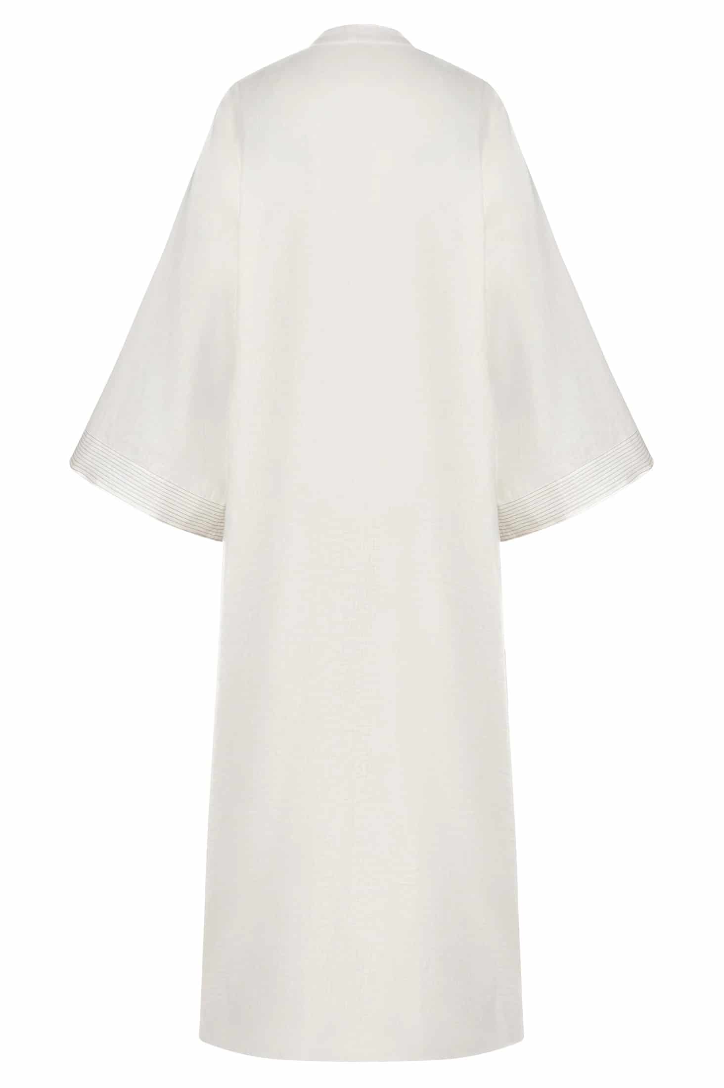 Rafaela Embroidered Kaftan / Ivory Green Buganvilias - miniatura 3