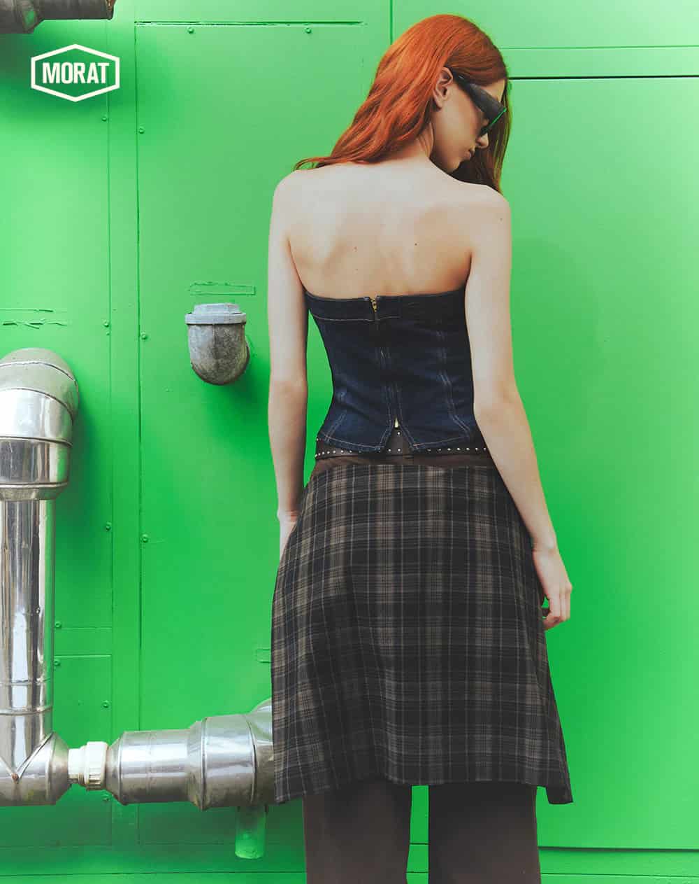 Top strapless denim índigo oscuro mujer GEF | MORAT - miniatura 4