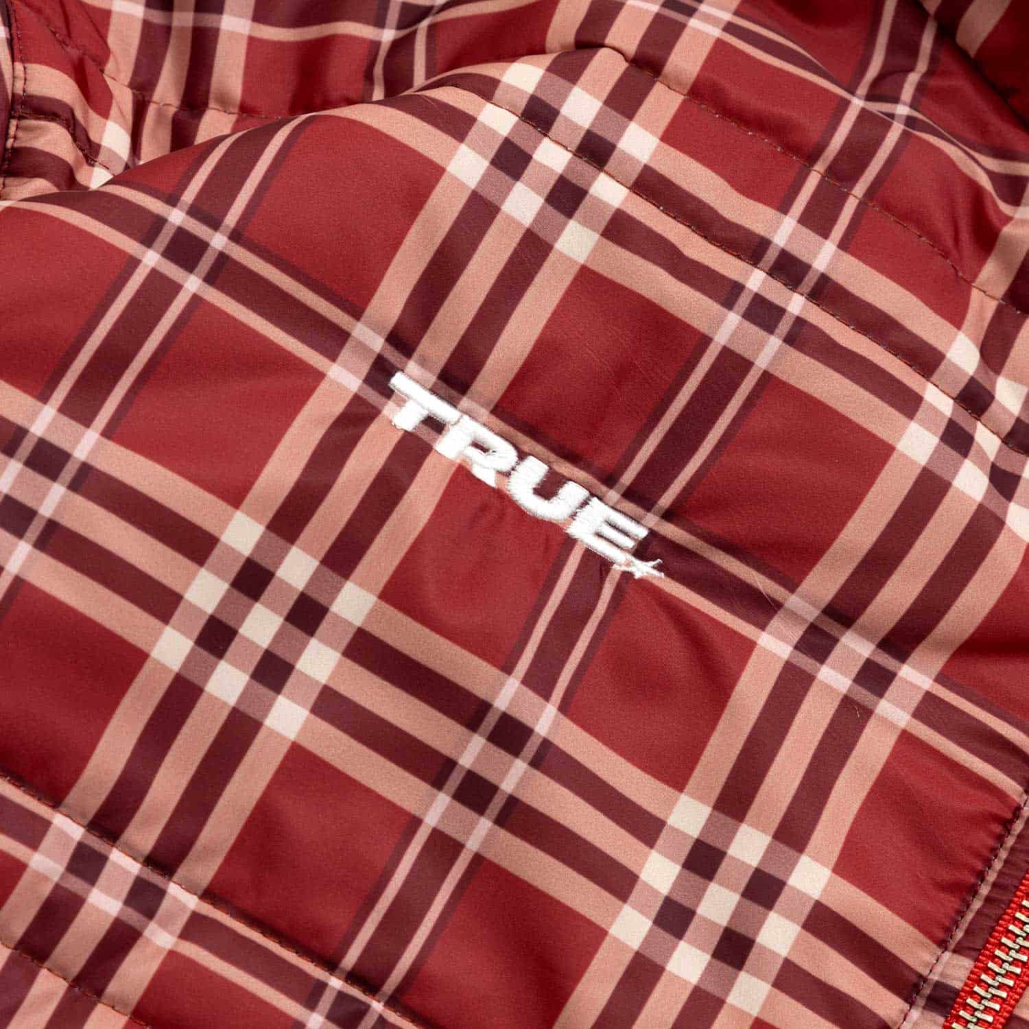 Intuition Plaid Puffer Jacket - Burgundy - miniatura 9