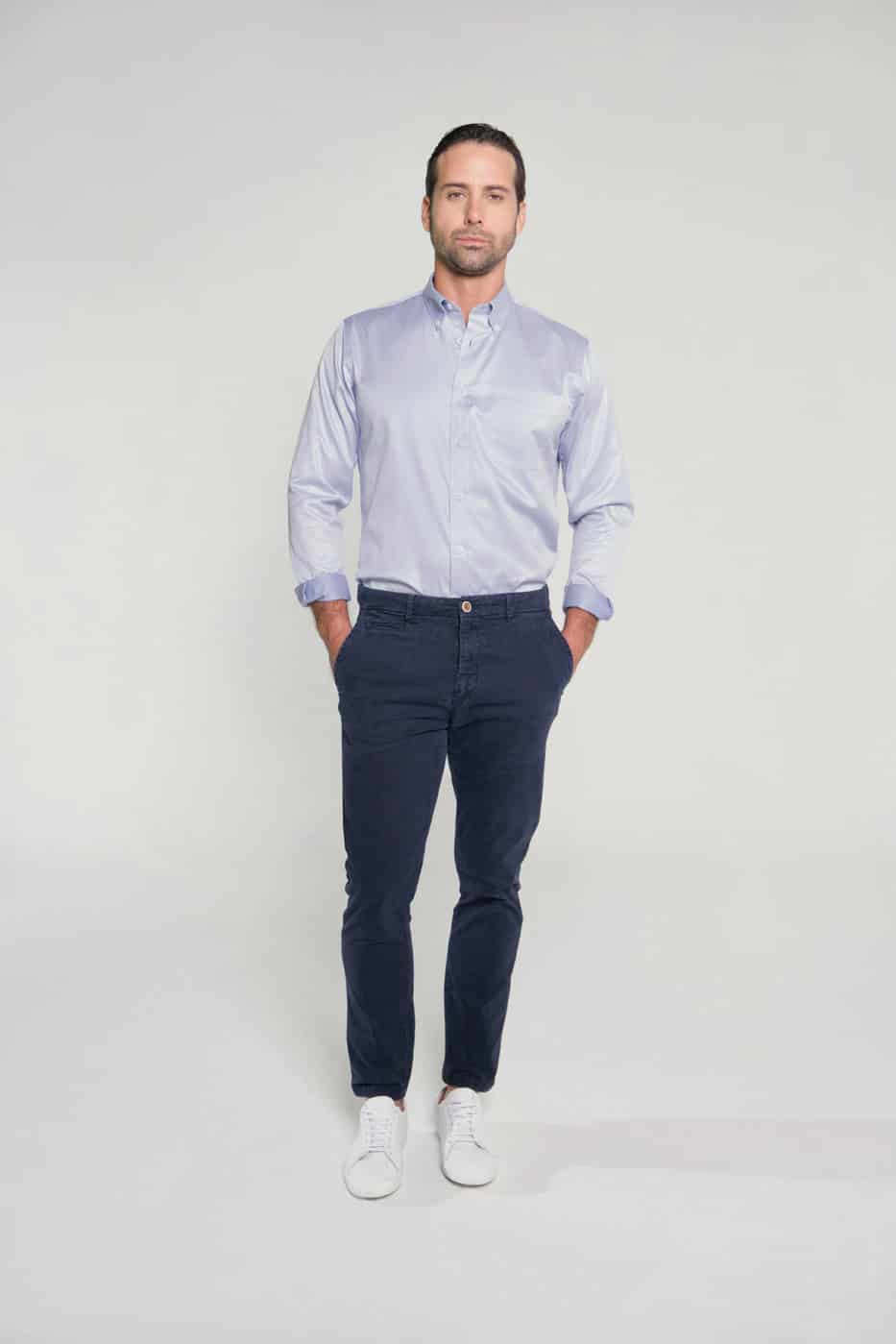 Camisa Classic Bd Algodón Lila Claro - miniatura 2