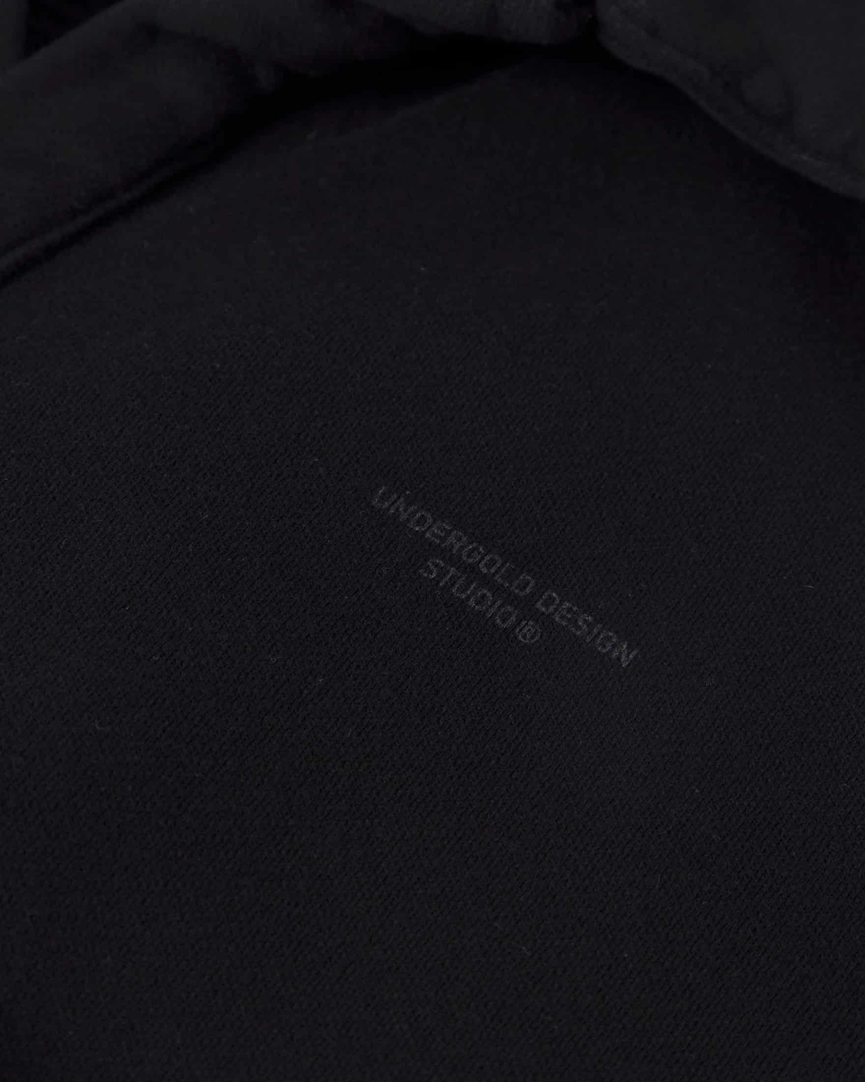 Basics Polo Collar Boxy Fit Hoodie Black - miniatura 4