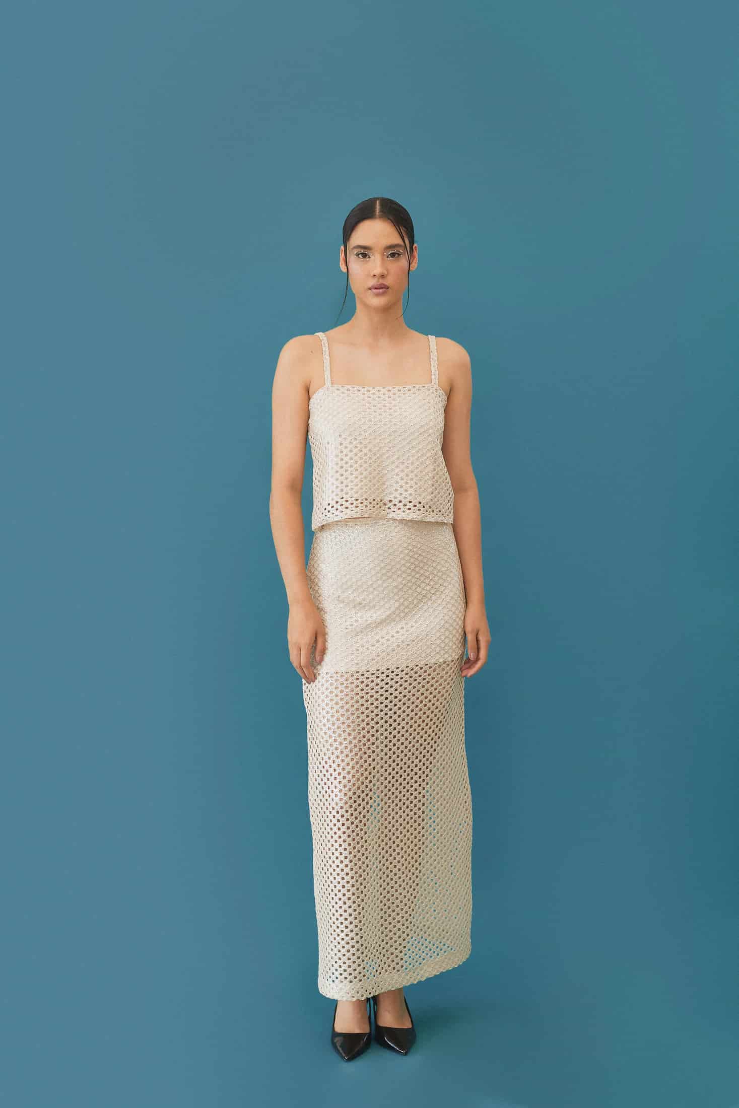 Falda Mesh Marfil - miniatura 4