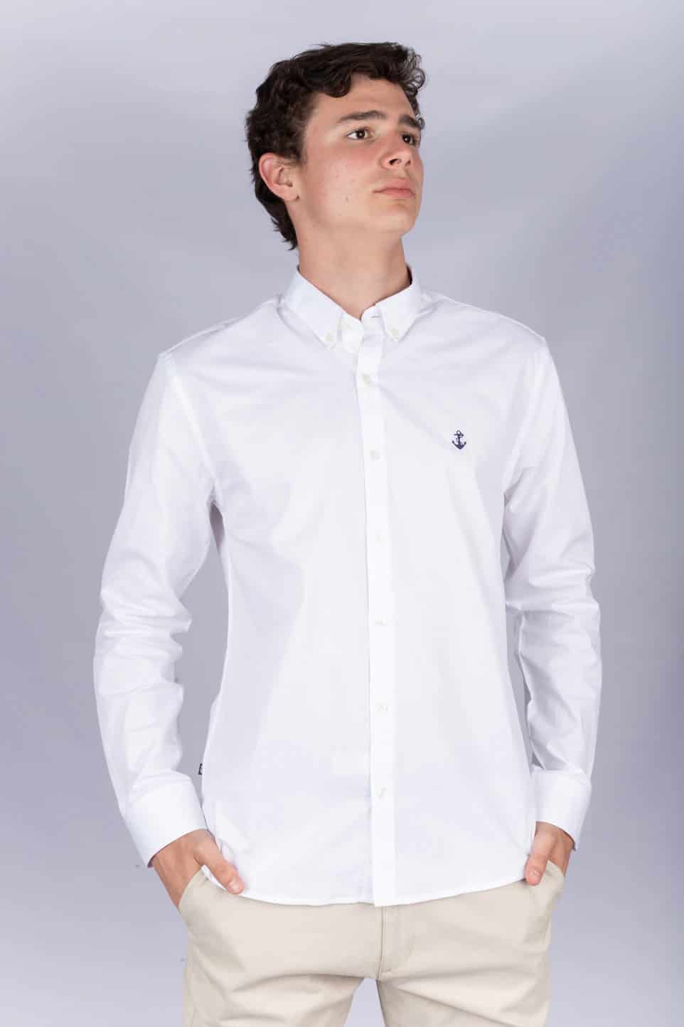 Camisa Blanca A Navy - miniatura 3