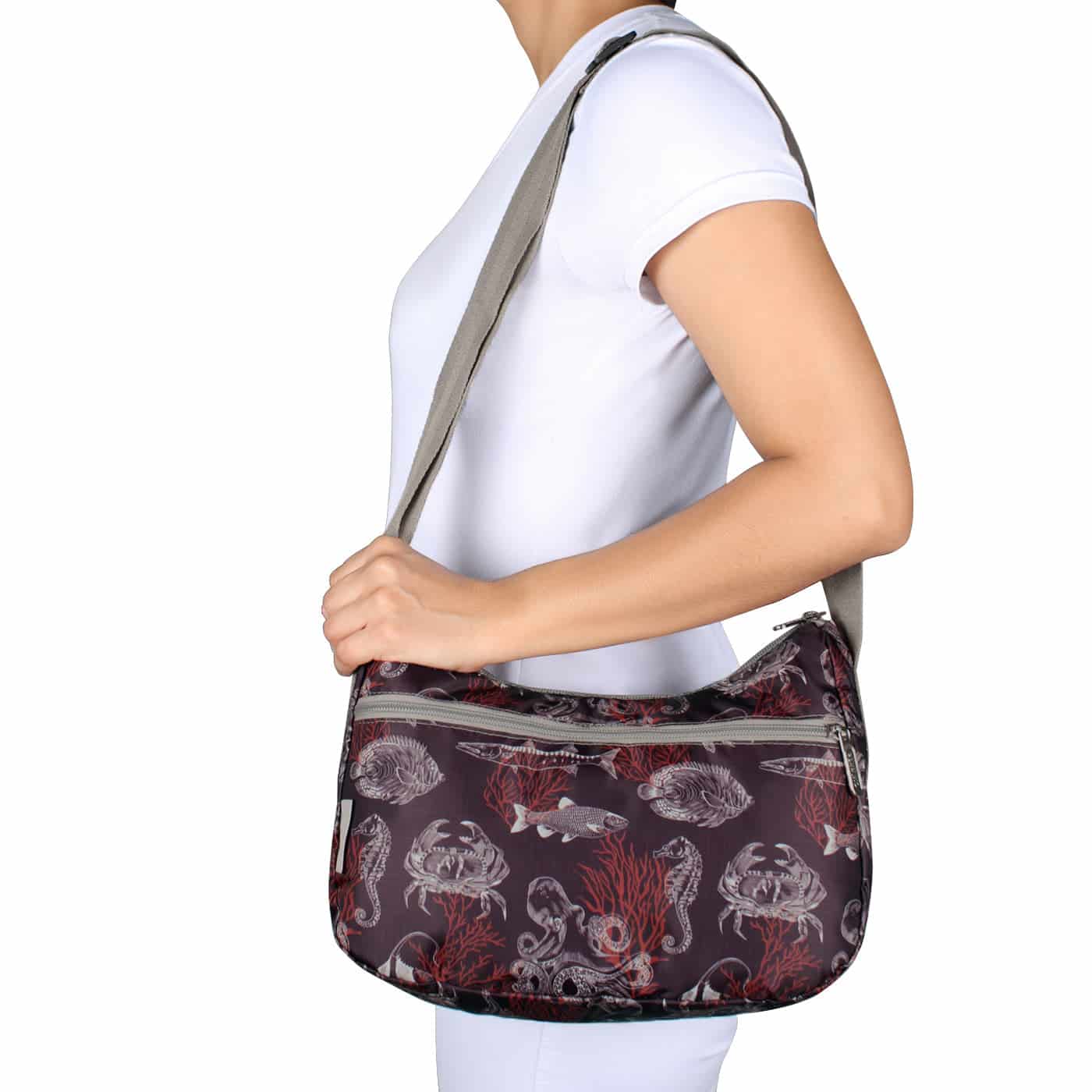 Bolso City Manos Libres ULTRA Plegable Estampado Coral - miniatura 3