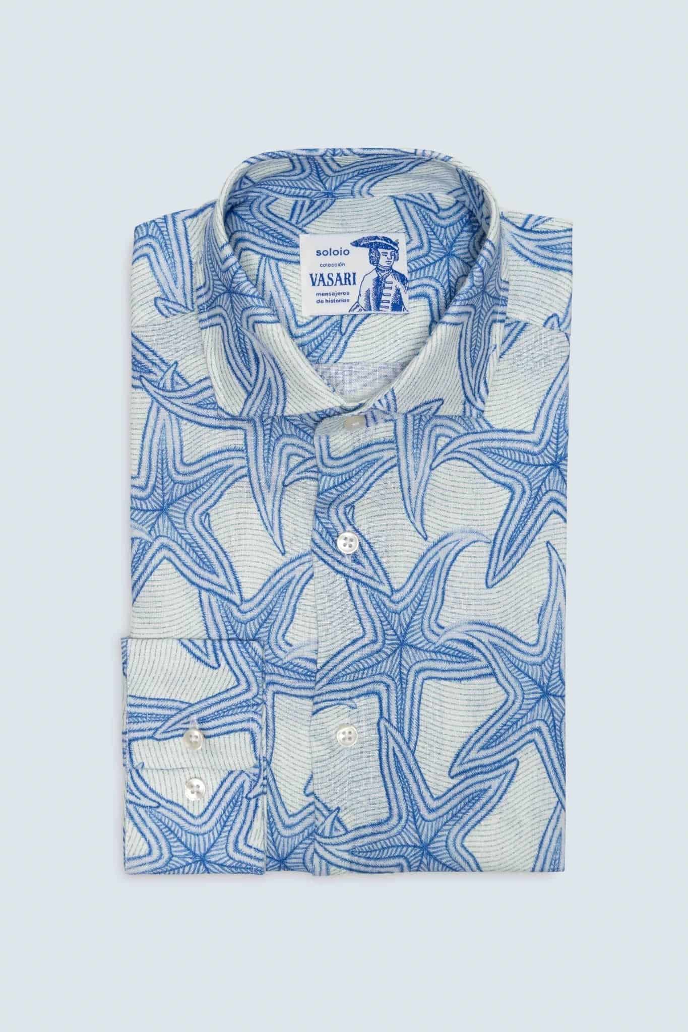 Men's linen shirt white stella - miniatura 6