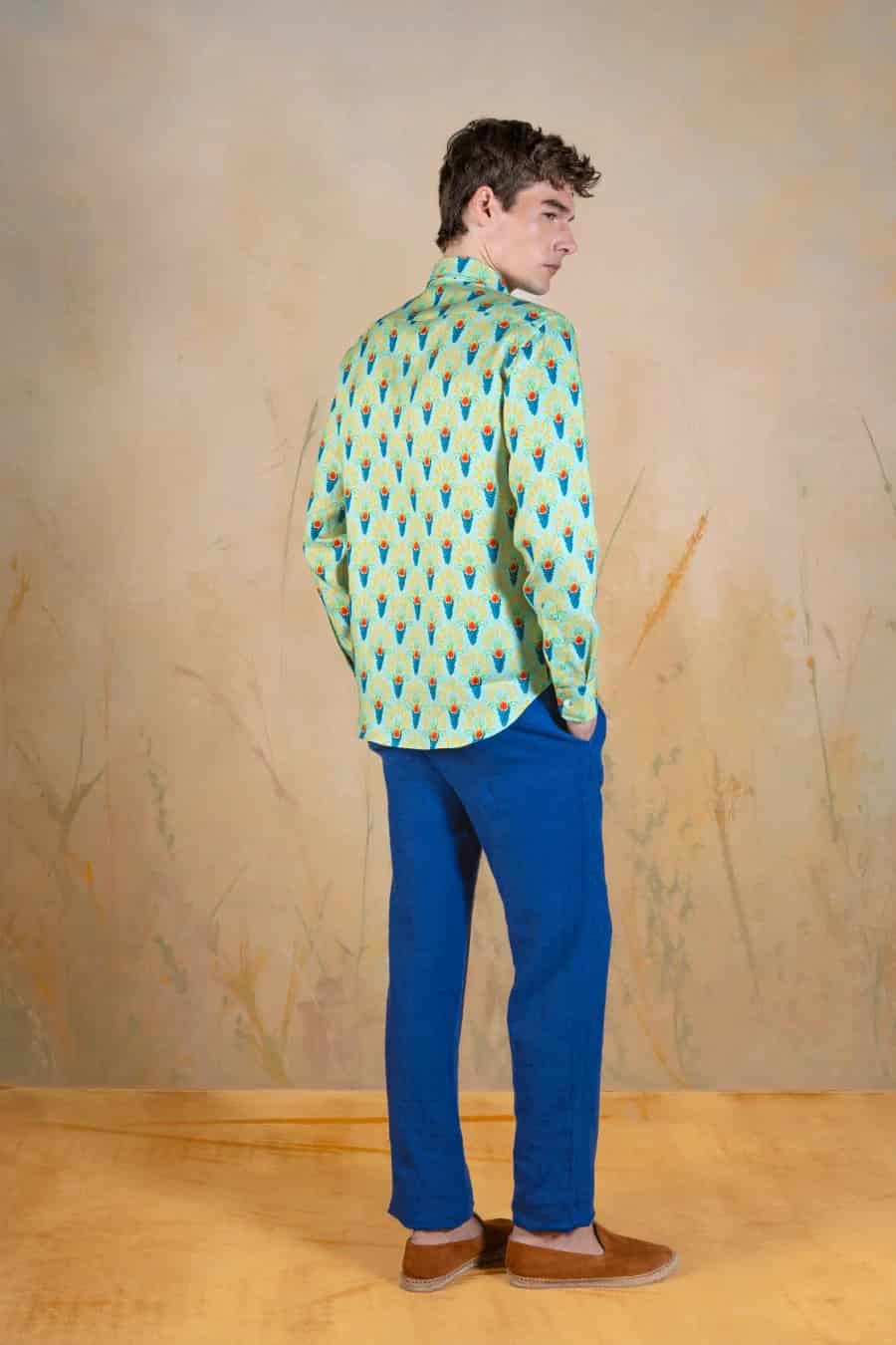 Proventus linen shirt green - miniatura 3
