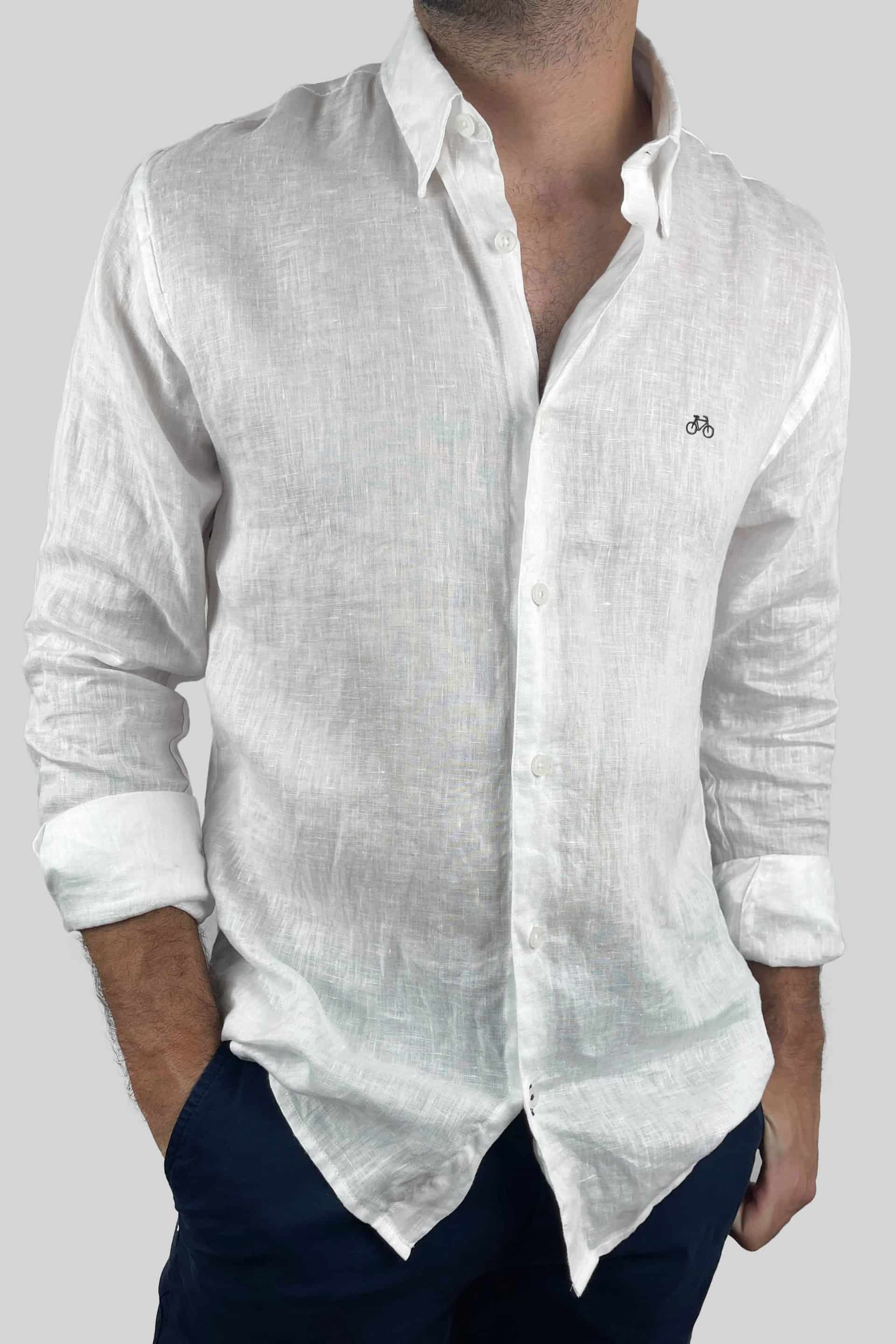 CAMISA LINO BLANCO - miniatura 4