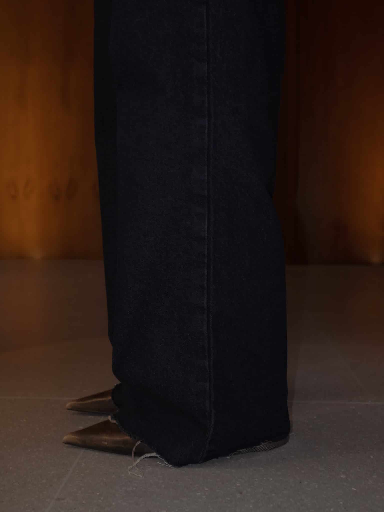 REMAKE WIDE LEG BELT JEAN - RAW DENIM - miniatura 4