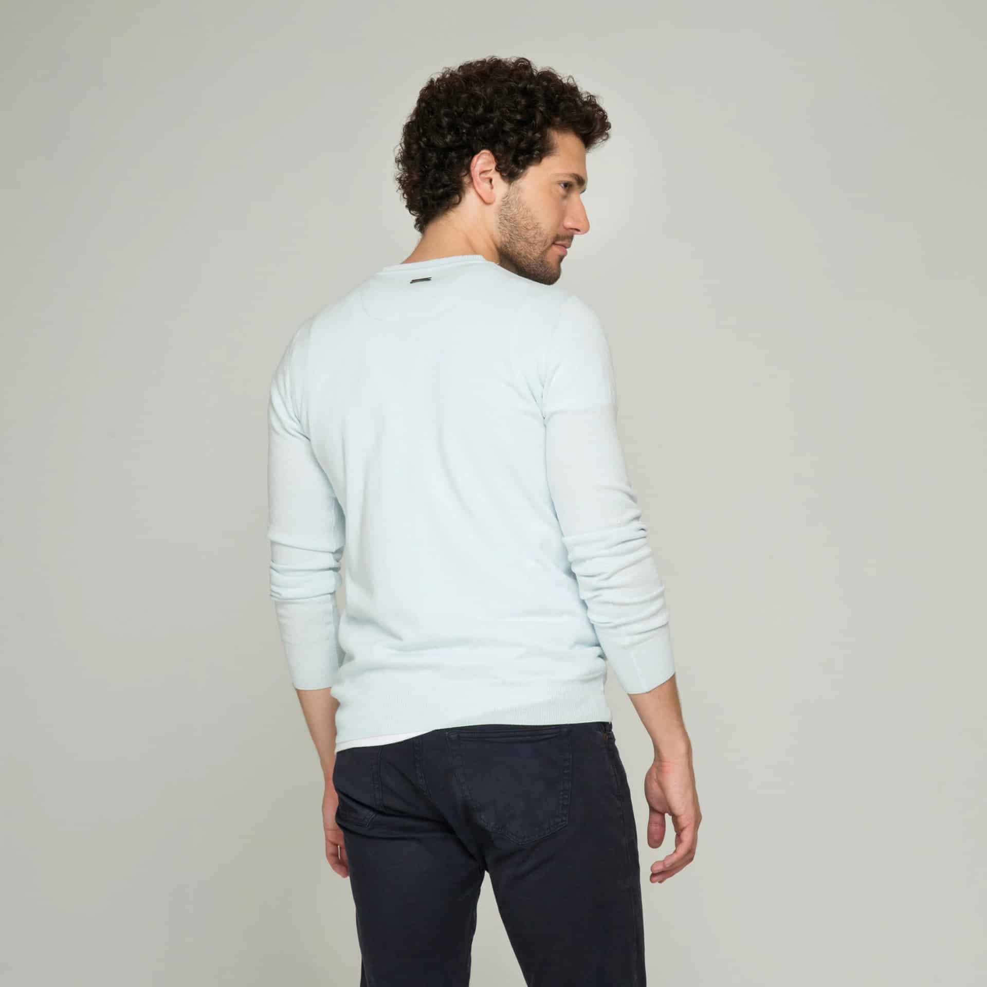 Saco Cuello V Algodón Azul Cielo - miniatura 5