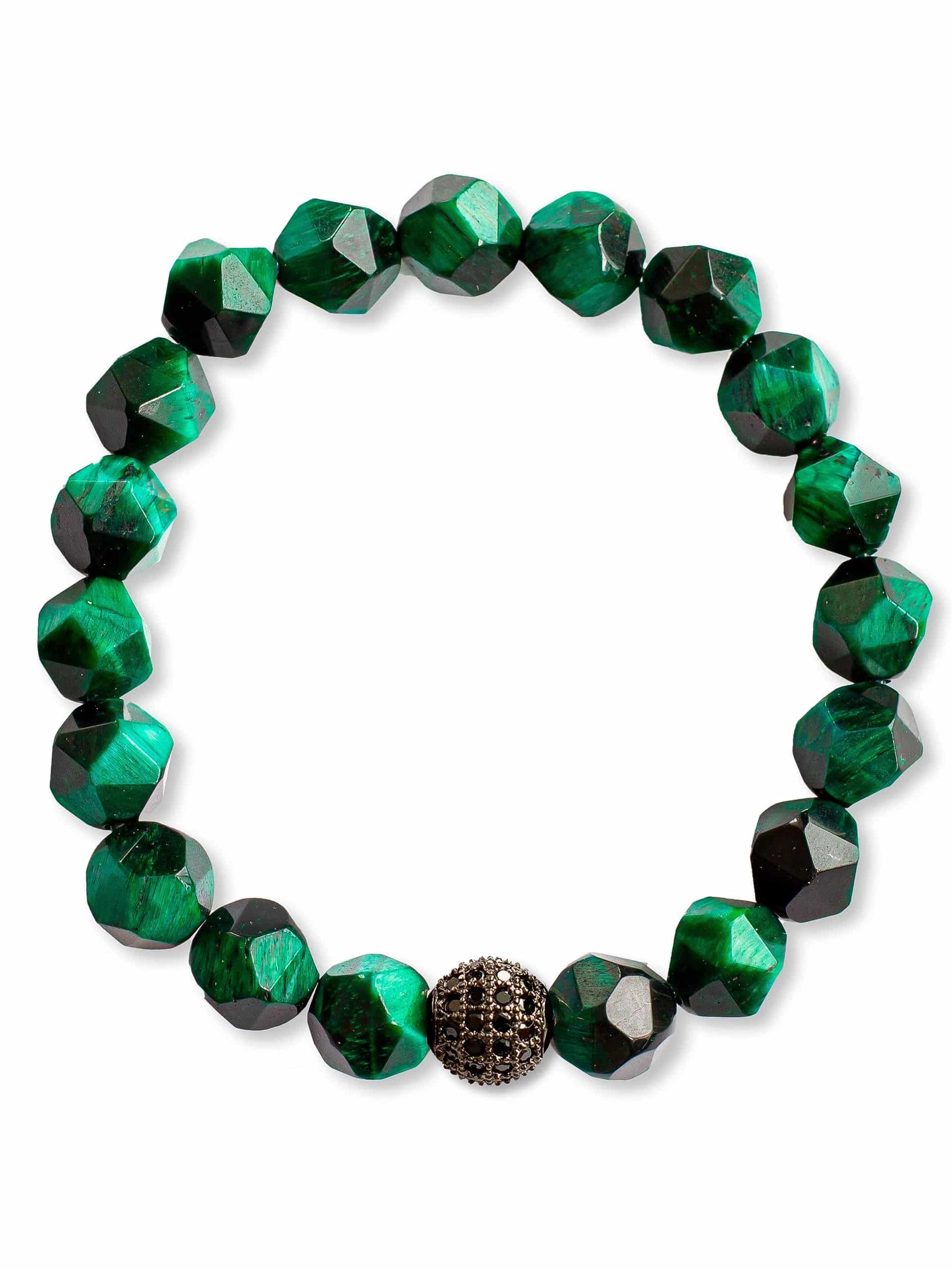 Brazalete Ojo de Tigre Verde Facetado 8mm - miniatura 7