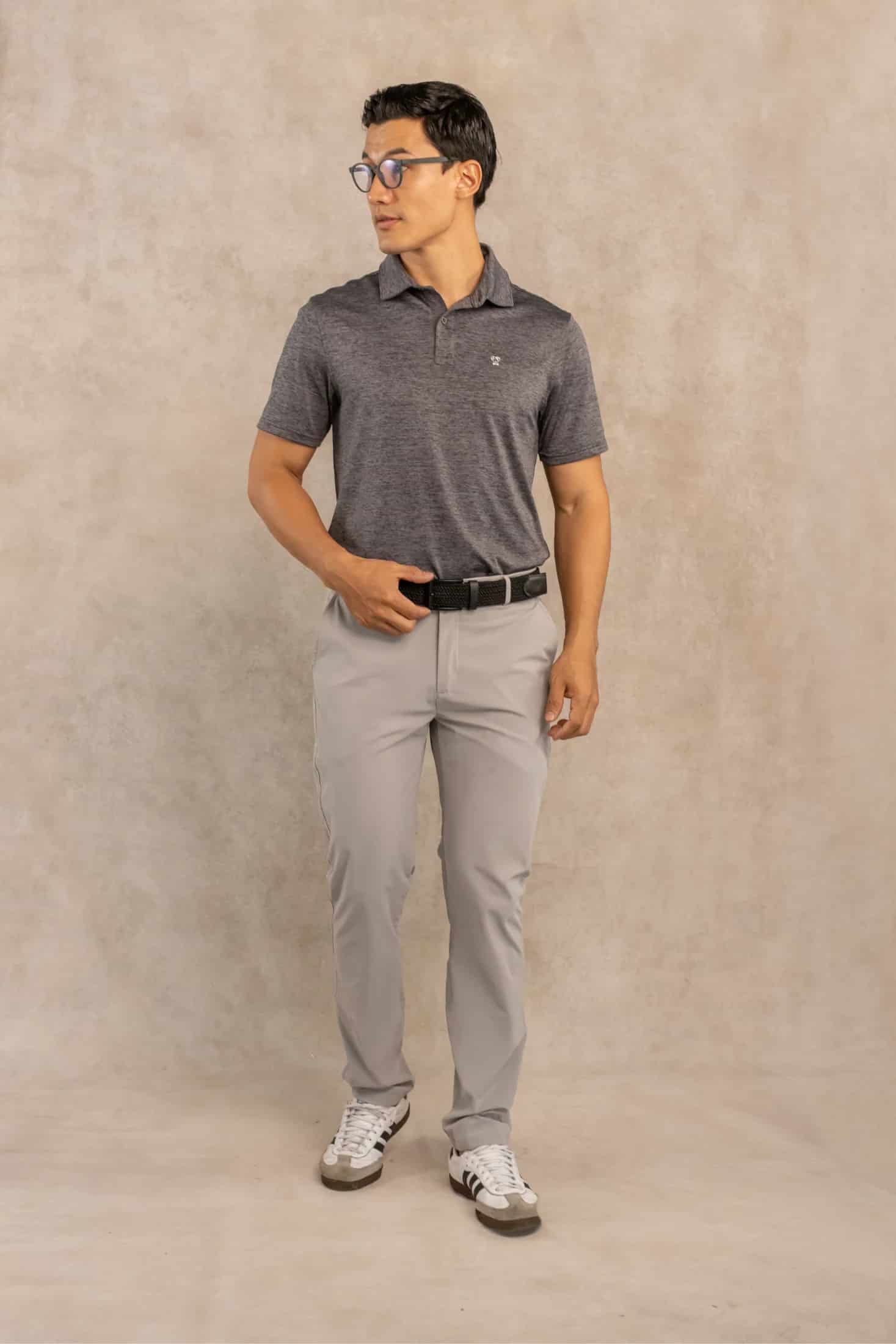Polo Performance Antiarrugas Gris Jaspe - miniatura 9