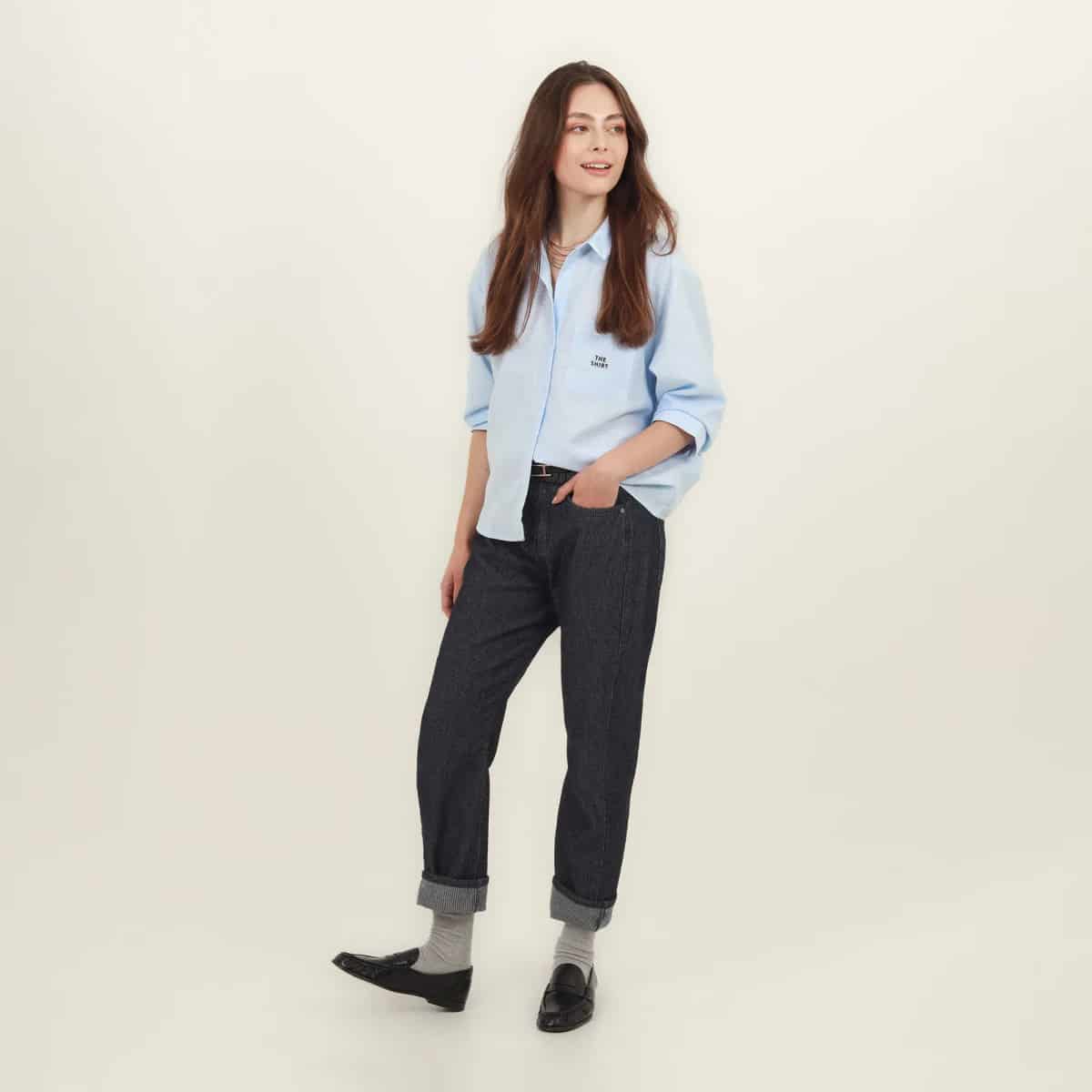 Blusa abierta cuello camisero manga 3/4 con estampado - miniatura 5
