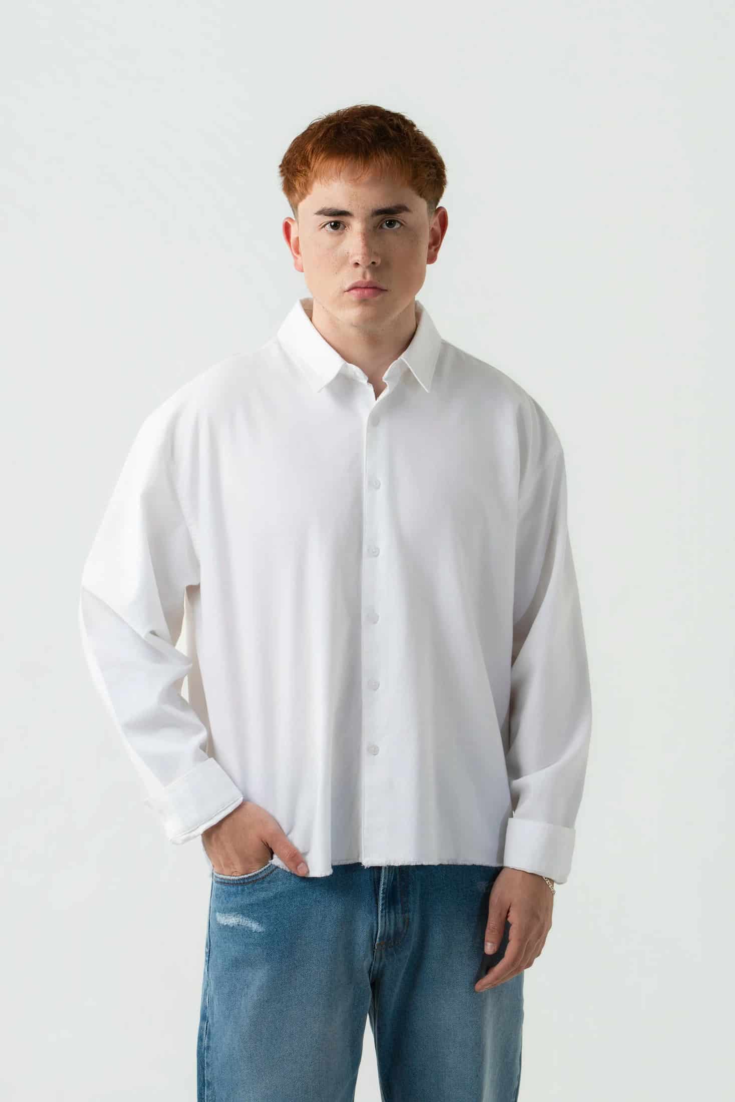 CAMISA MANGA LARGA COLOR BLANCO BLANCO - miniatura 2