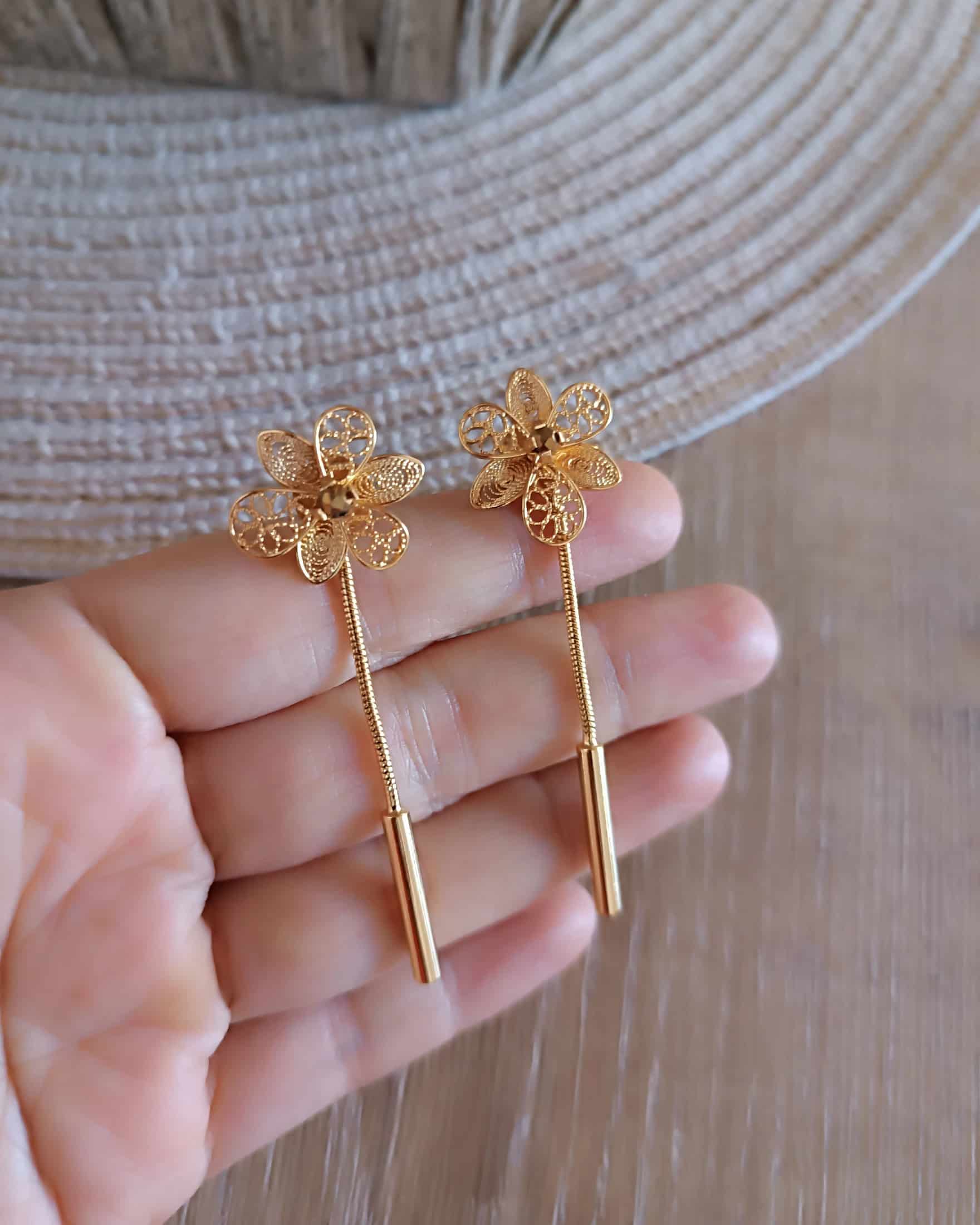 Aretes filigrana doble función Esther - miniatura 3