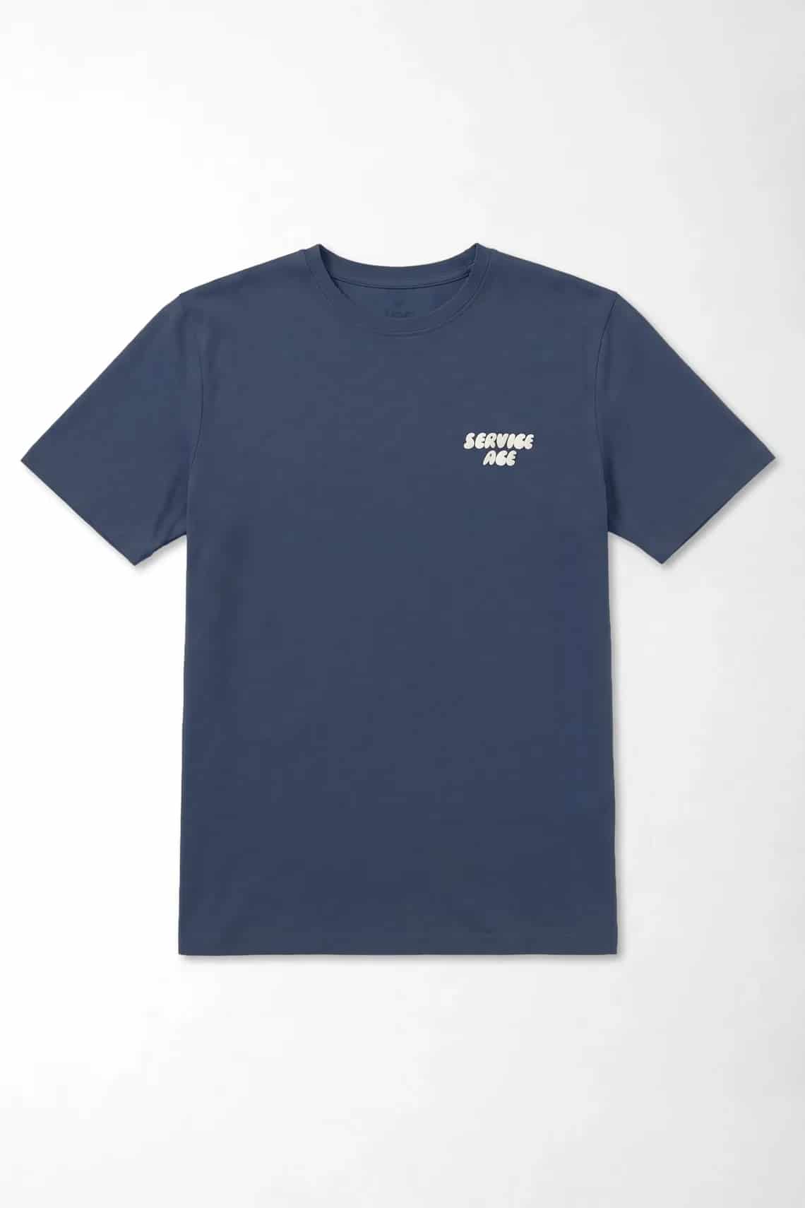 Camiseta gráfica regular con Service Ace en mezcla de algodón azul marino para hombre - miniatura 1