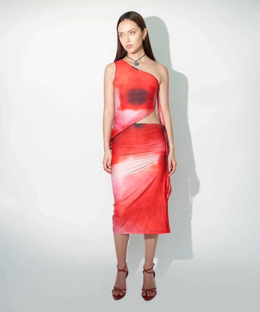 Drawstring Skirt in Rose Red - miniatura 2