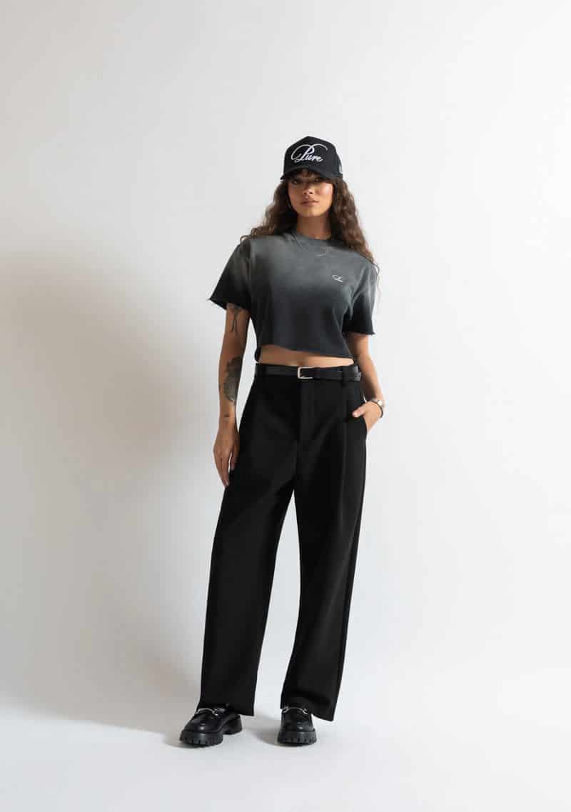 Monclair washed black Crop top - miniatura 4