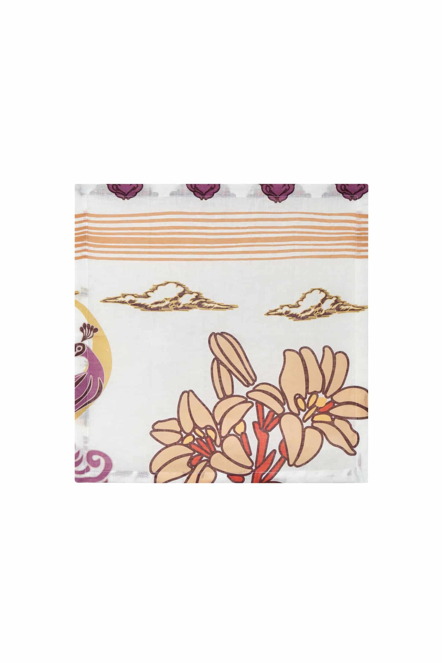 White Enchanted Garden Linen Napkins / Set of 4 - miniatura 2