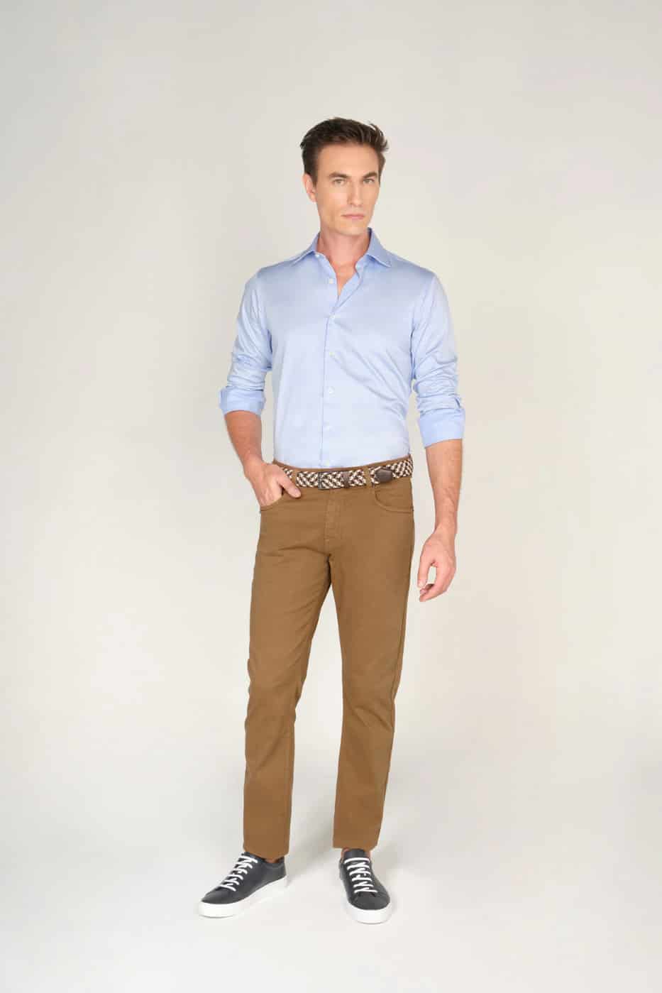 Camisa Classic Algodón Pima Azul Claro - miniatura 2