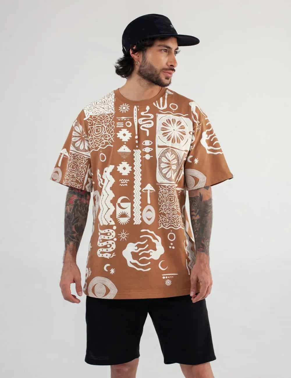 Camiseta Oversize Vurú tabaco para Hombre - miniatura 3