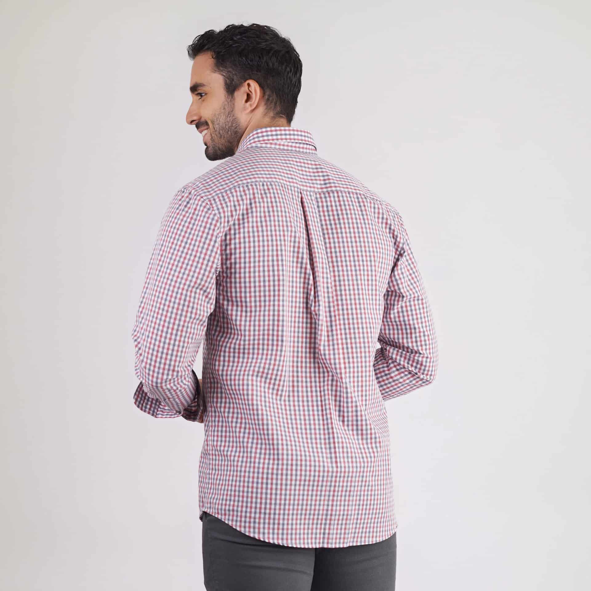 Camisa regular fit a cuadros gris medio - miniatura 2