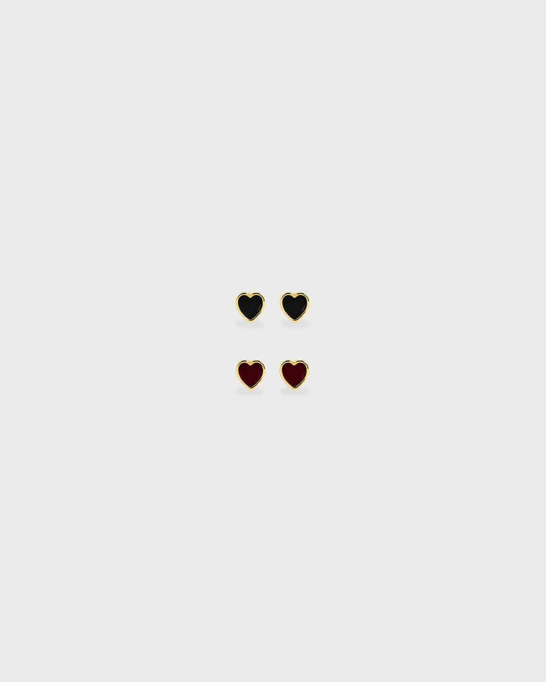 Aretes Mini Corazón Resina - miniatura 1