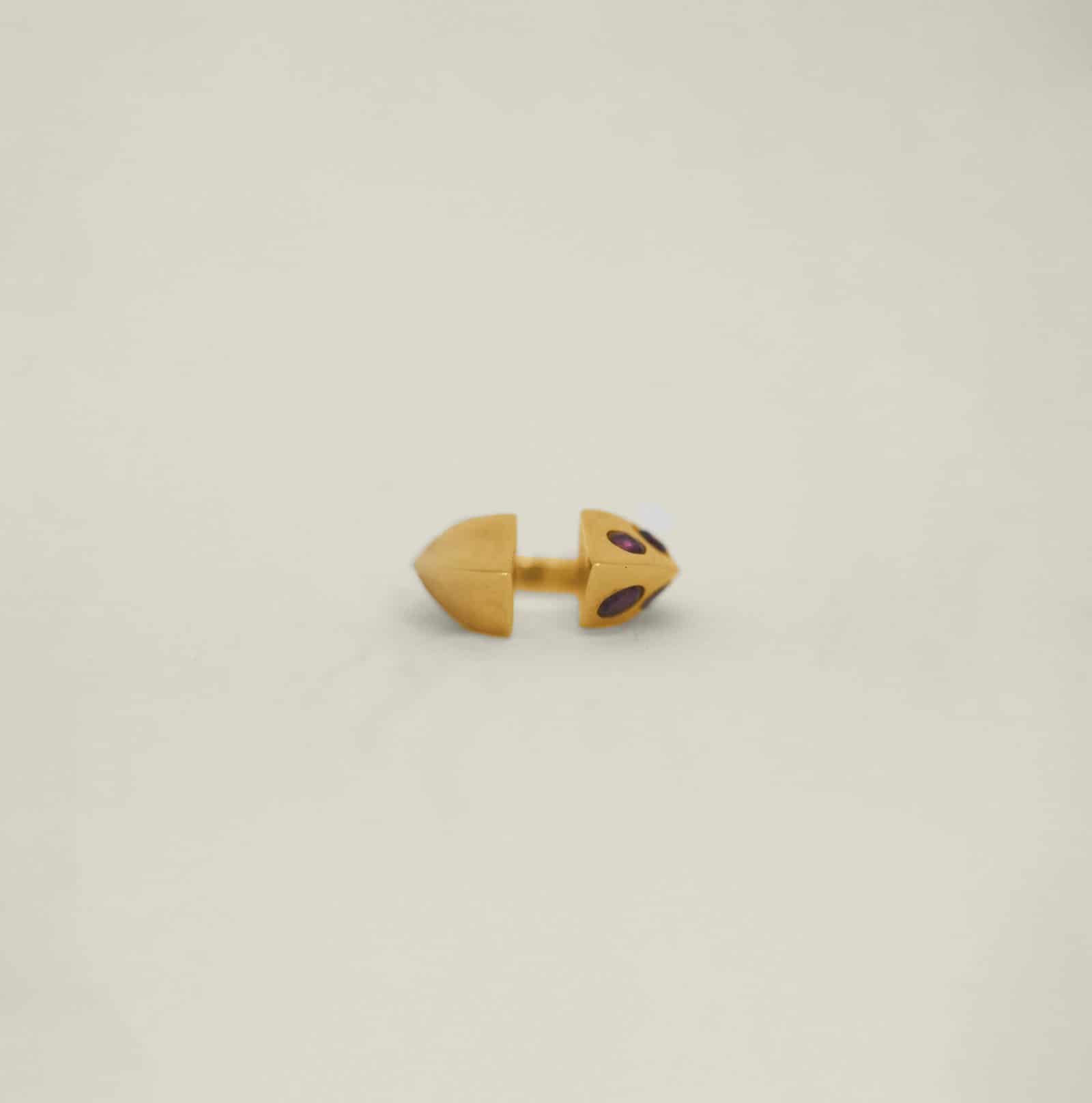Oko Ruby Ear Cuff Gold - miniatura 3