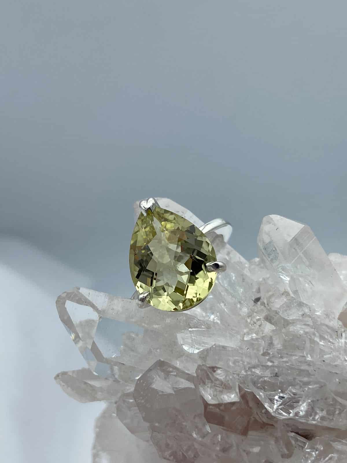Anillo Cuarzo Limón cuadrado - miniatura 3