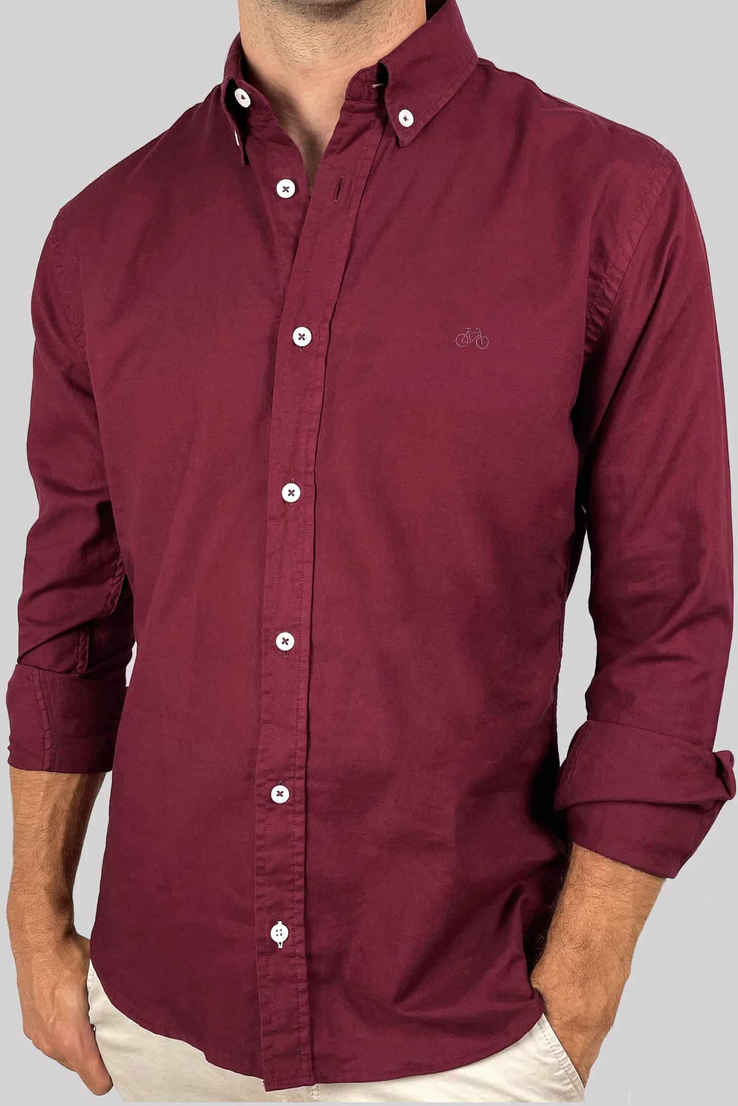 CAMISA OXFORD VINO - miniatura 5