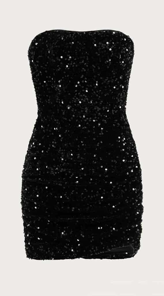 Minivestido negro brillante SH-909394-NEG-M - miniatura 3