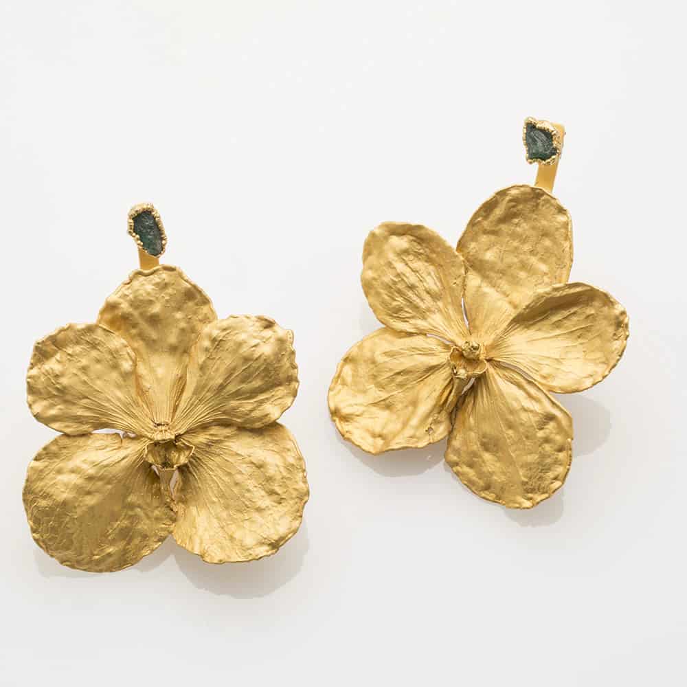 Vanda Orchid EarJacket and Rough Emerald - miniatura 1