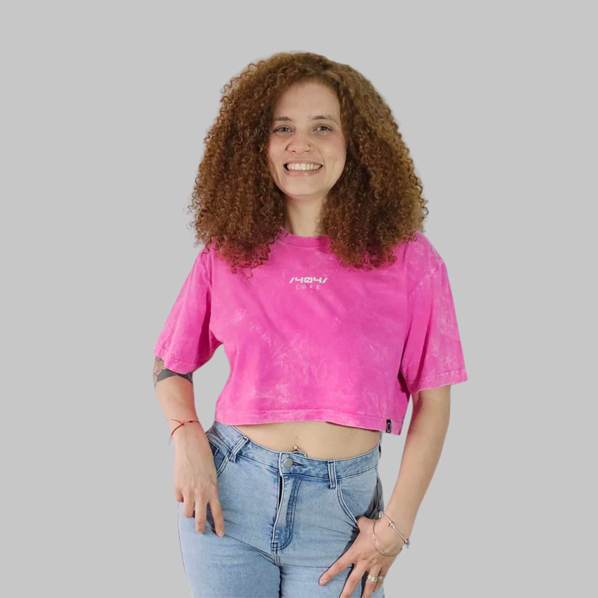 Crop Top Acid Wash Core Rosa - miniatura 2